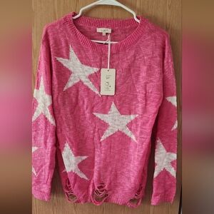 LA MIEL Pink Star Sweater